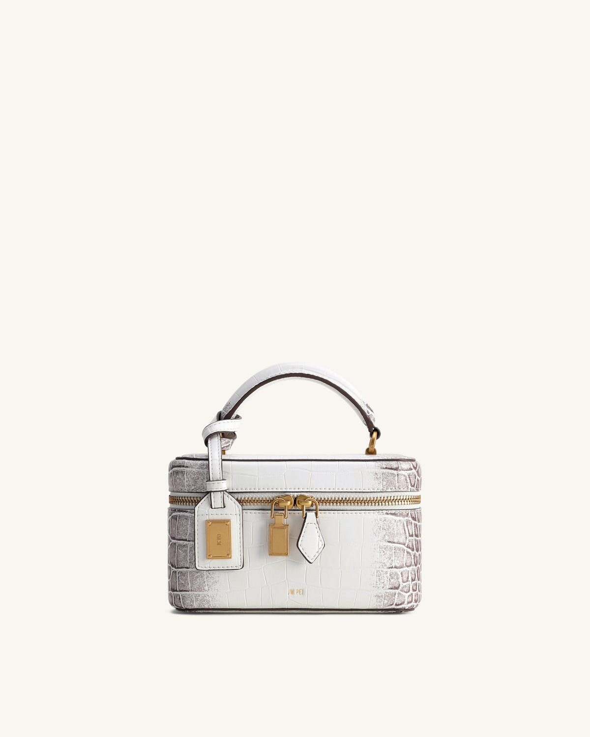 Cleo Artificial Crystal Box Shape Top Handle Bag - Black
