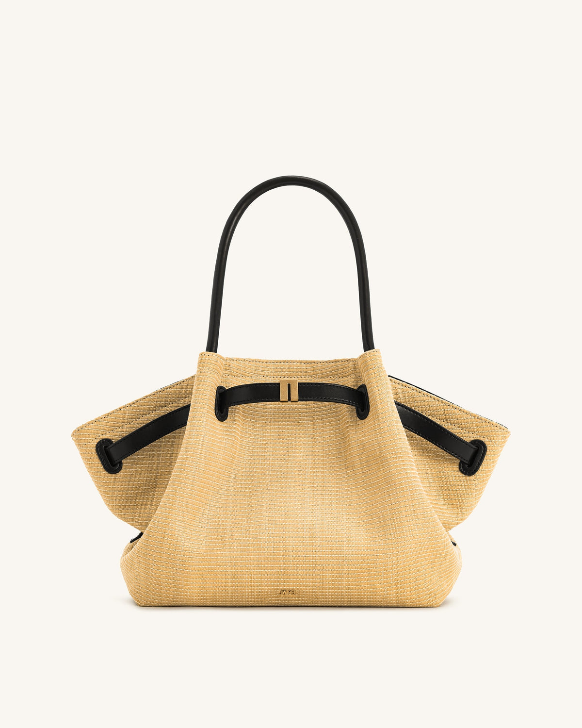 Hana Medium Weave Texture Tote Bag - Black