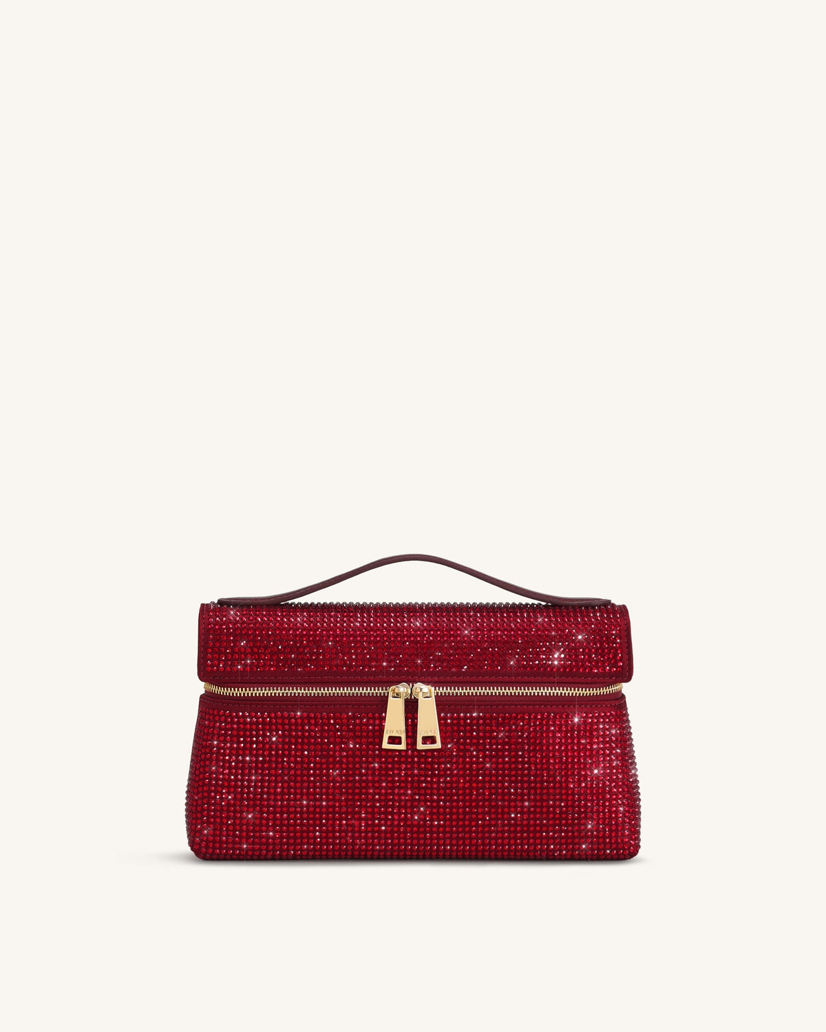 Thea Artificial Crystal Top Handle Bag - Black