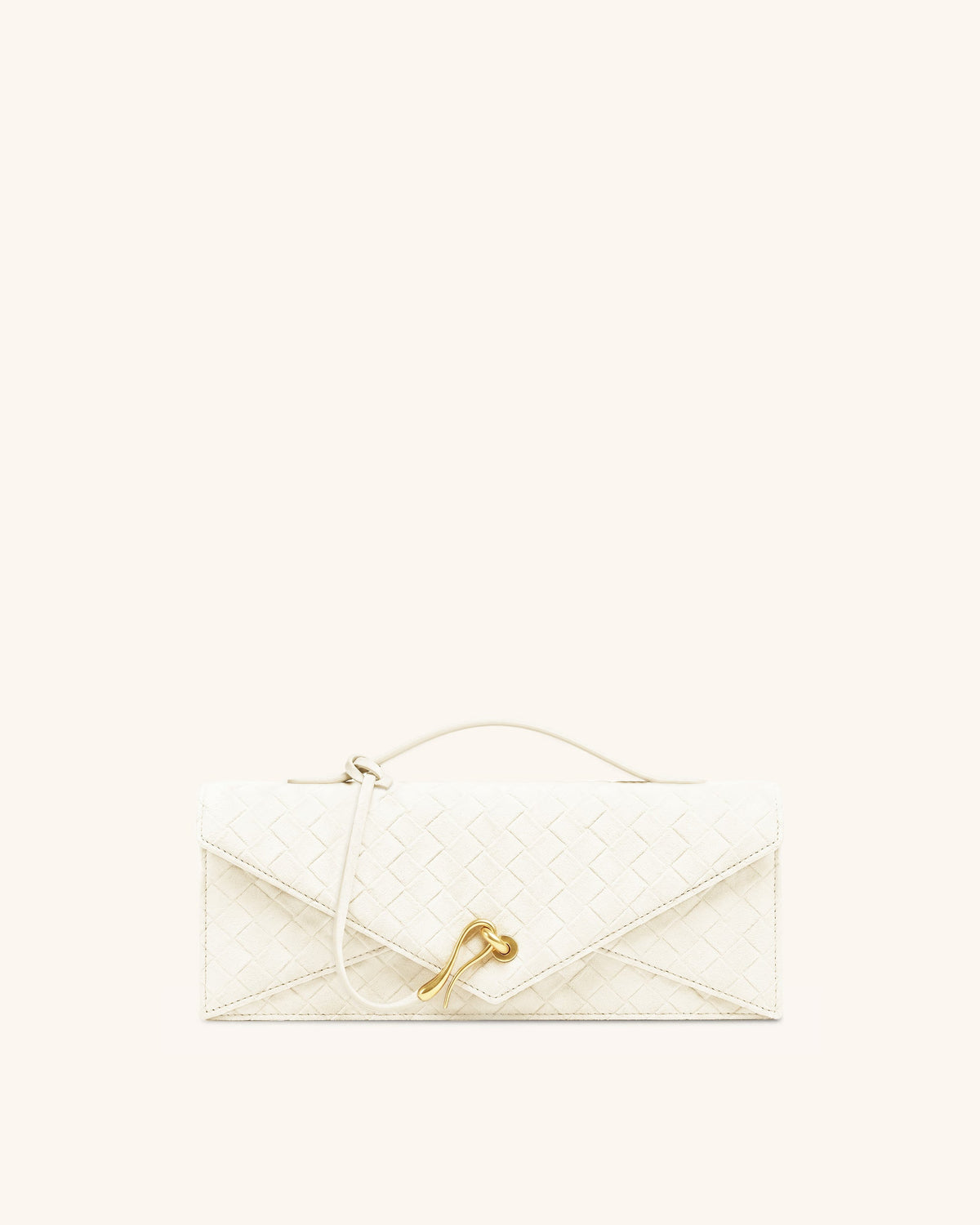 Celeste Woven Textured Envelope Top Handle Bag - Mocha Brown