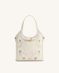 Brooke Mini Belted Embellished Orchid Beaded Top Handle Bag