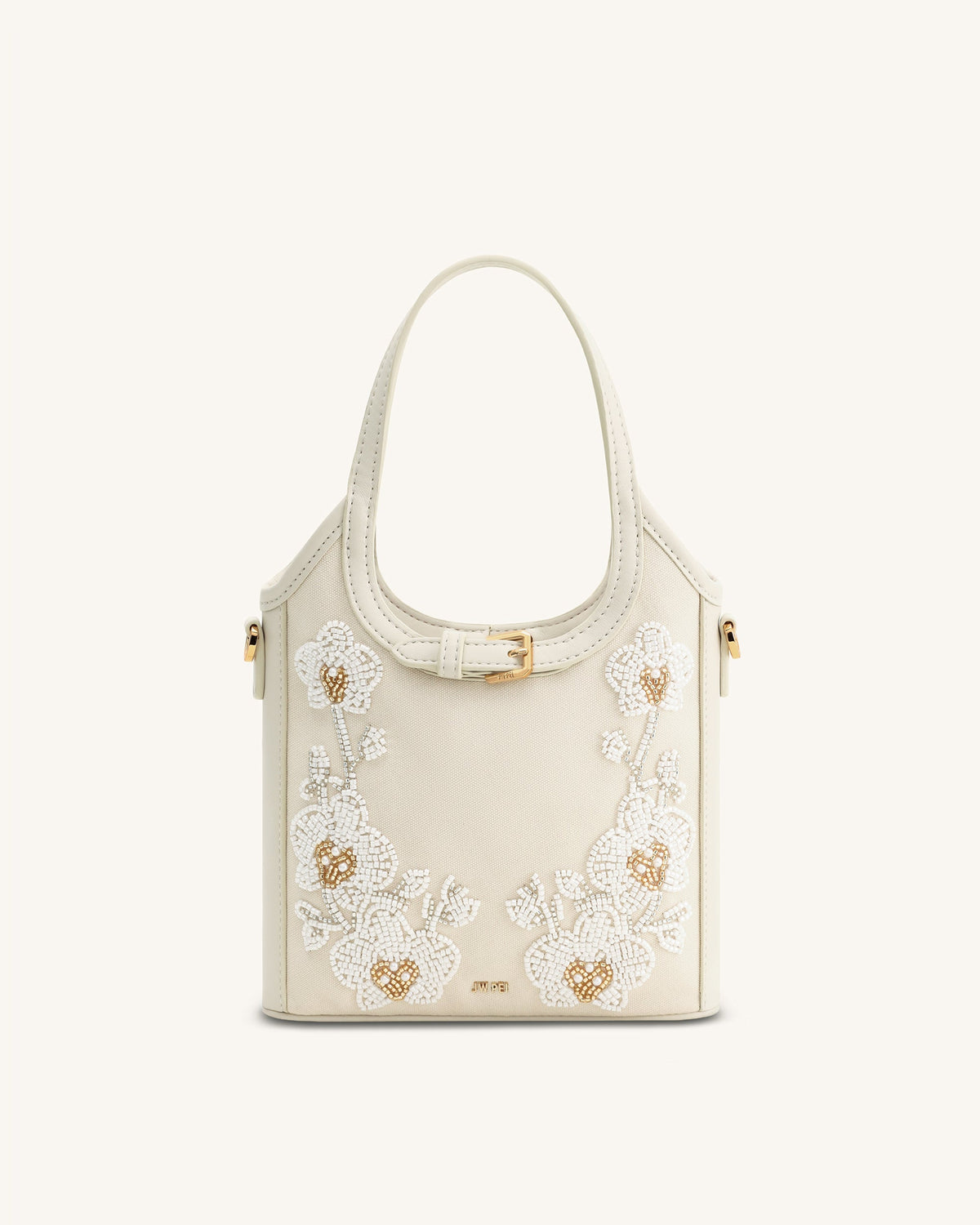 Brooke Mini Belted Embellished Orchid Beaded Top Handle Bag
