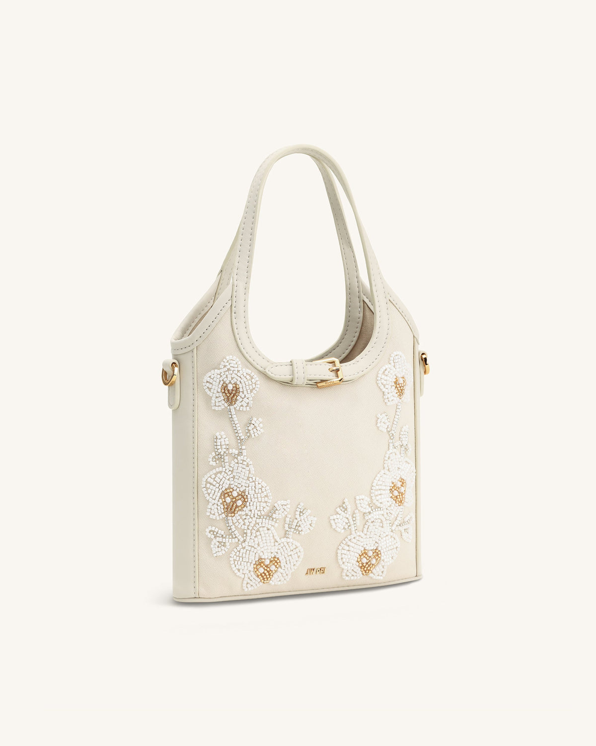 Brooke Mini Belted Embellished Orchid Beaded Top Handle Bag