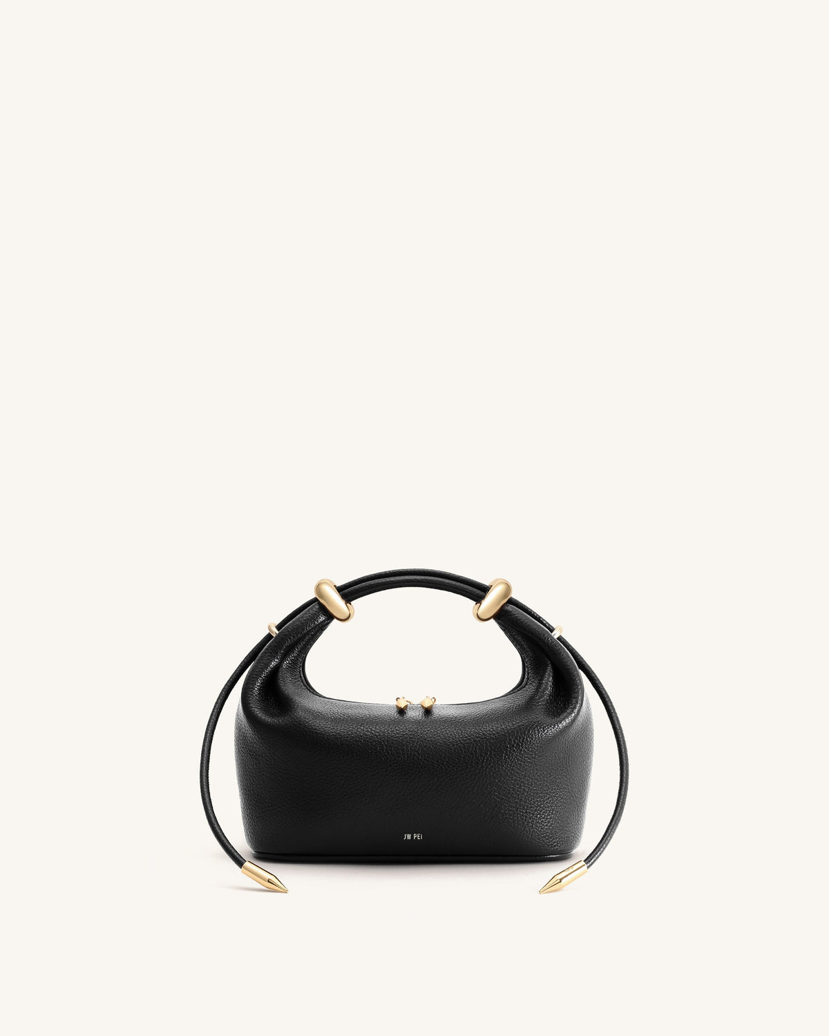 Ellie Woven Metal Ring Embellished Top Handle Bag - Dark Brown
