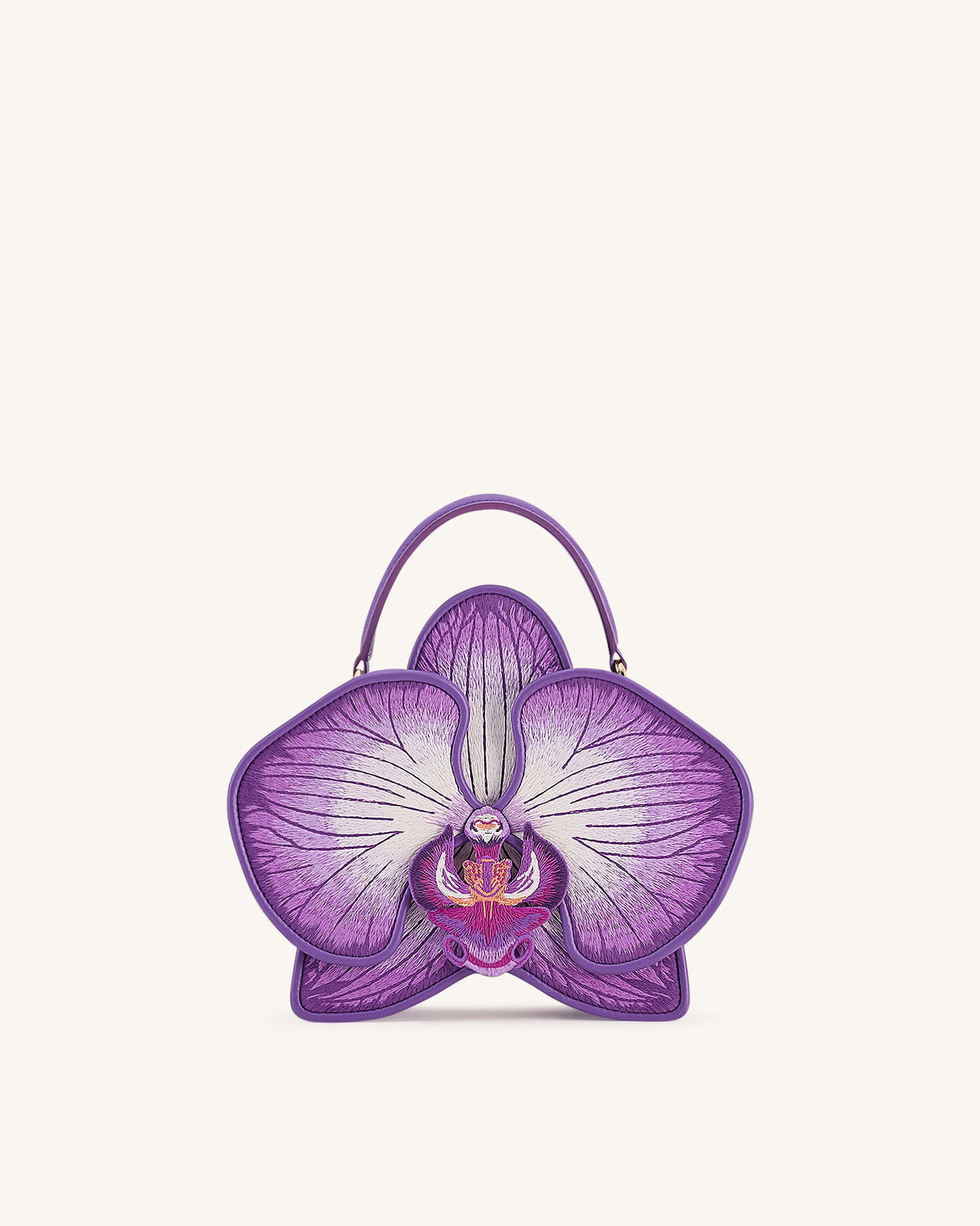 Flora Orchid Shaped Top Handle Bag - Blue