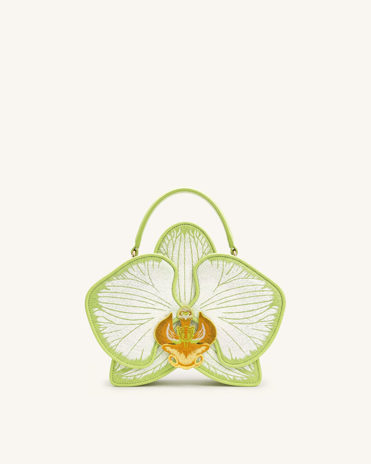 Flora Orchid Shaped Top Handle Bag - Blue