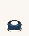 Ellie Metal Ring Embellished Top Handle Bag - Blue Denim