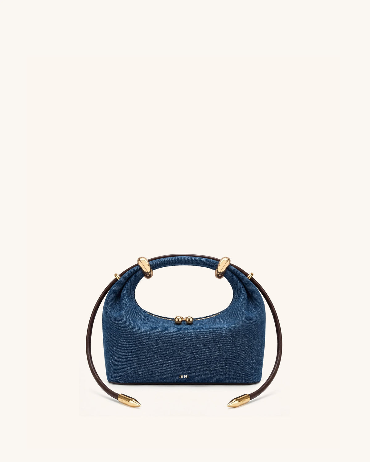 Ellie Metal Ring Embellished Top Handle Bag - Dark Brown