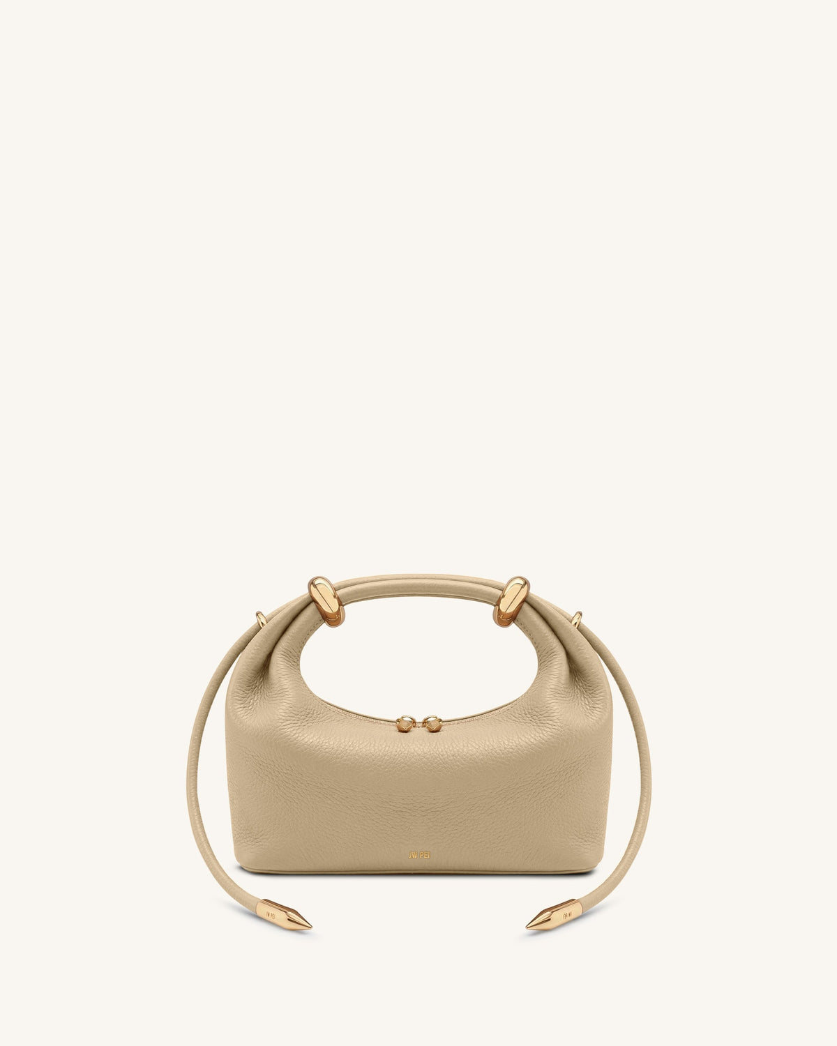 Ellie Woven Metal Ring Embellished Top Handle Bag - Dark Brown
