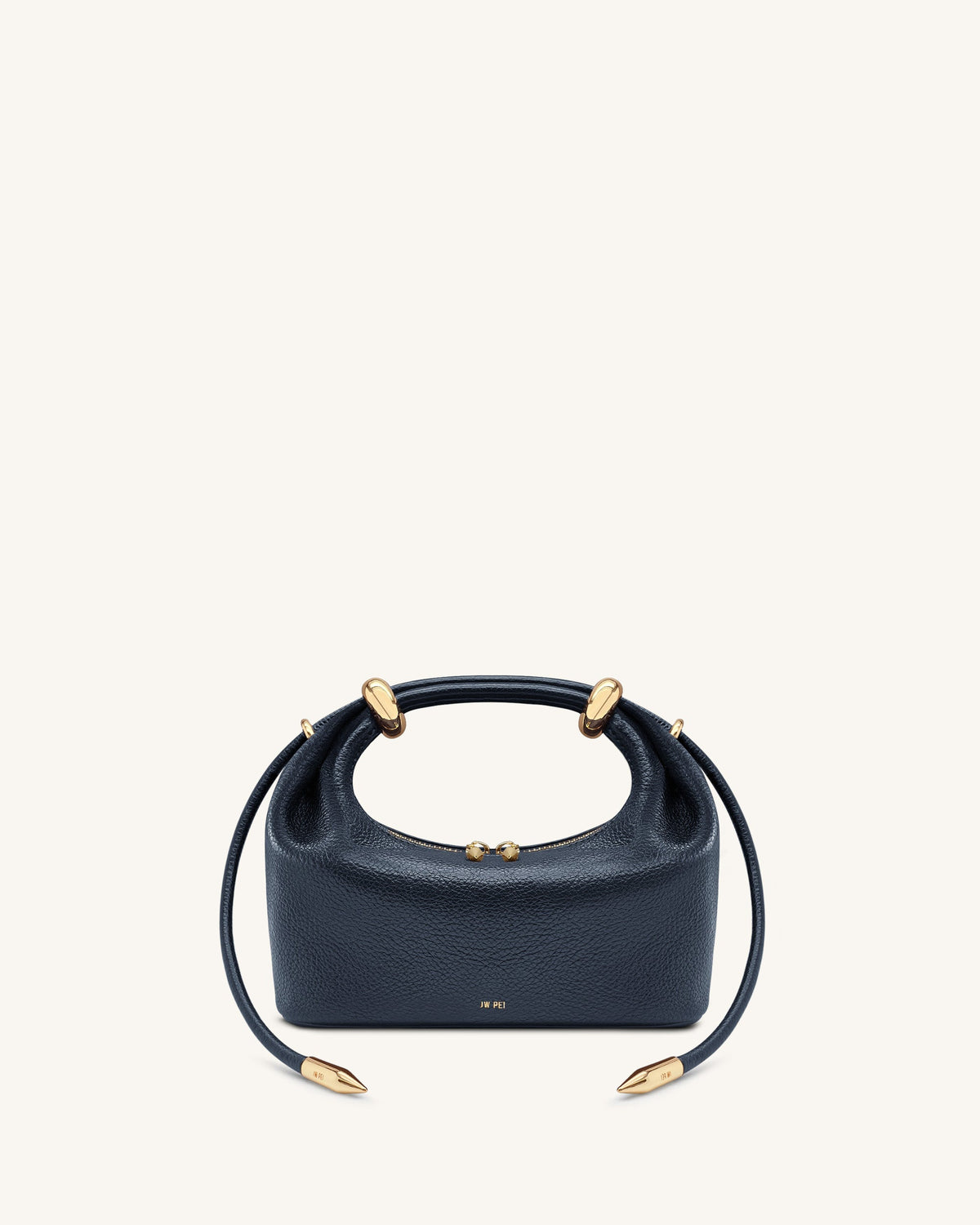 Ellie Woven Metal Ring Embellished Top Handle Bag - Dark Brown