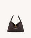 Maelle Dachshund Charm Double Handle Bag - Black