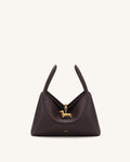 Maelle Dachshund Charm Double Handle Bag - Black