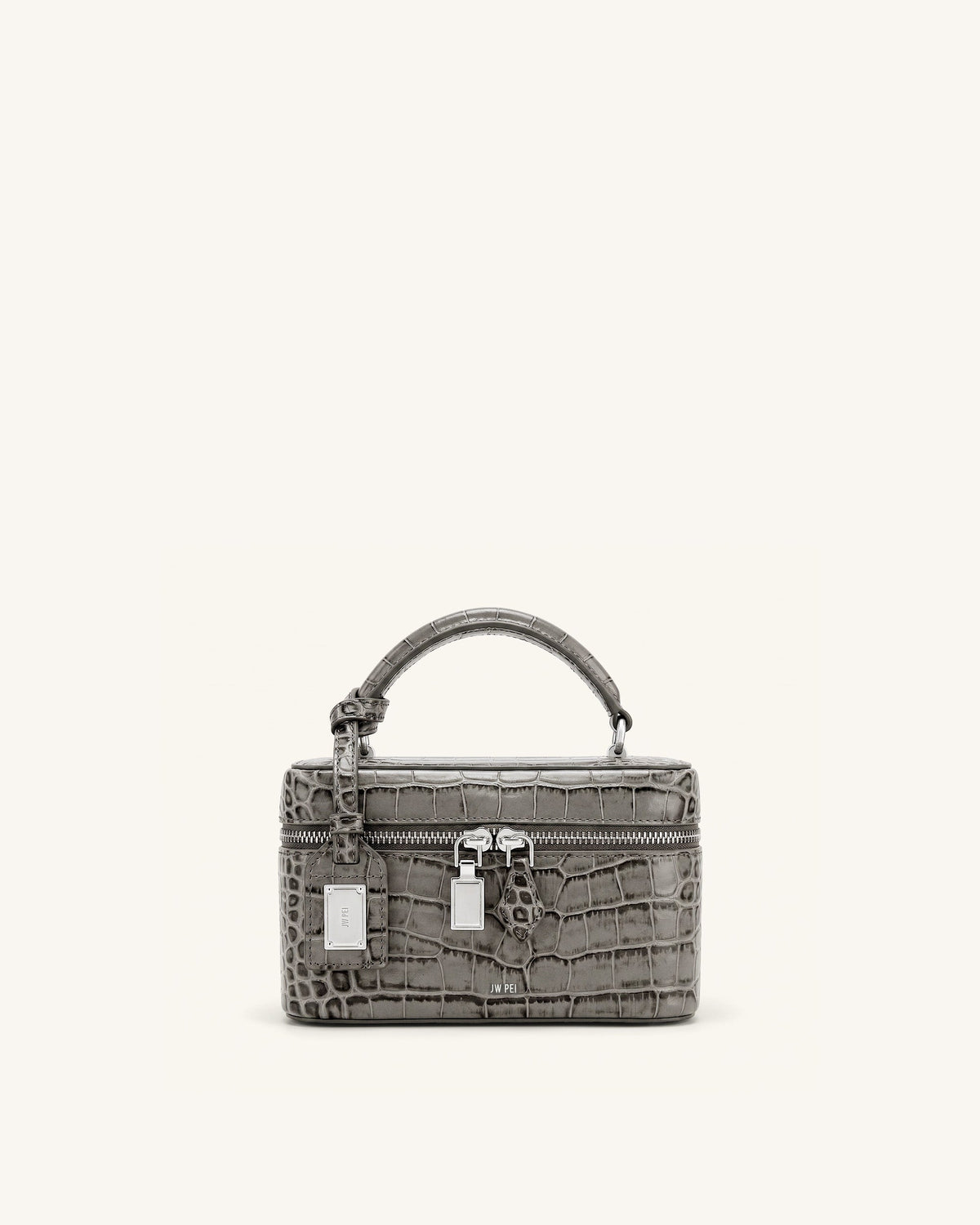 Cleo Artificial Crystal Box Shape Top Handle Bag - Black