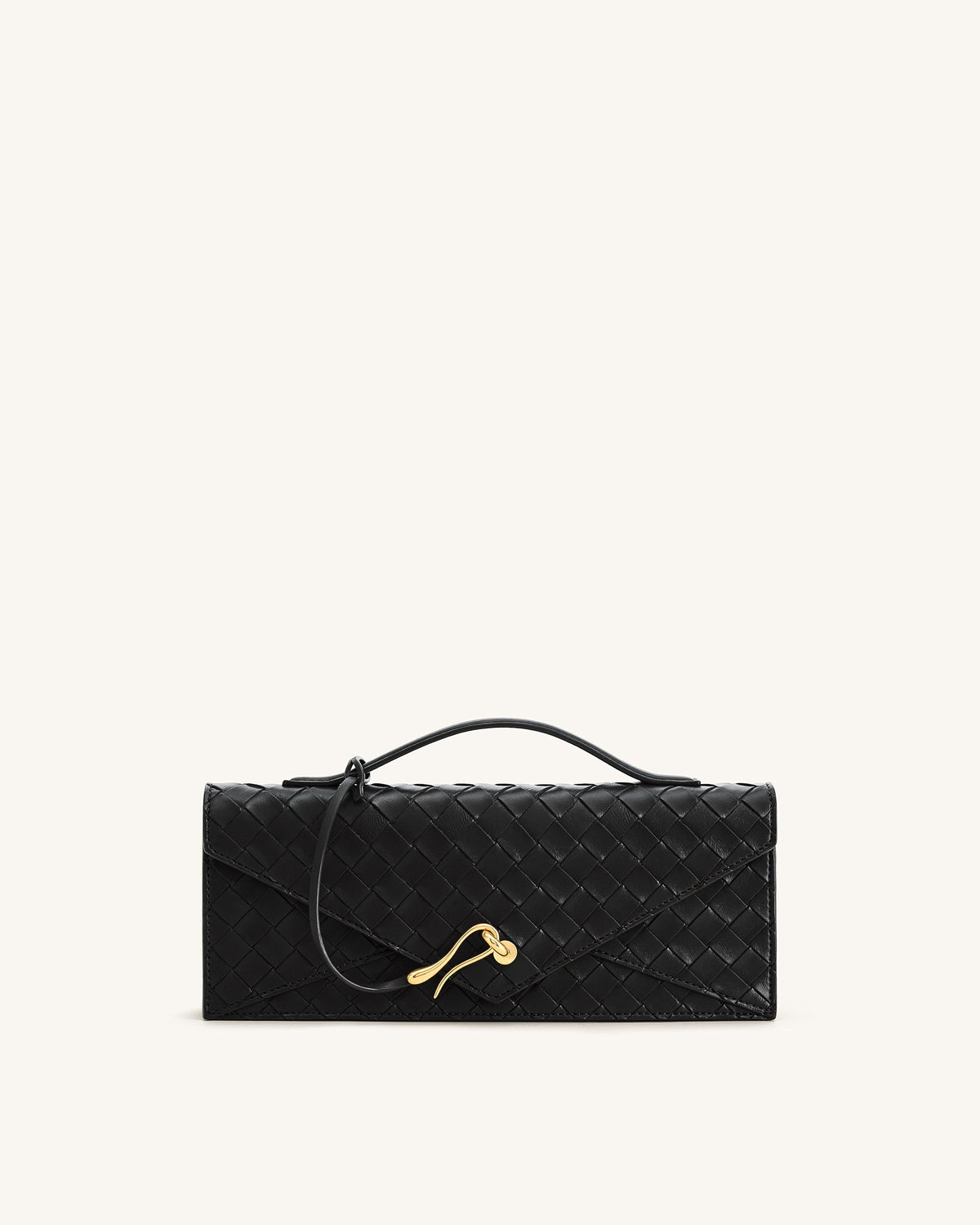 Celeste Woven Textured Envelope Top Handle Bag - Mocha Brown