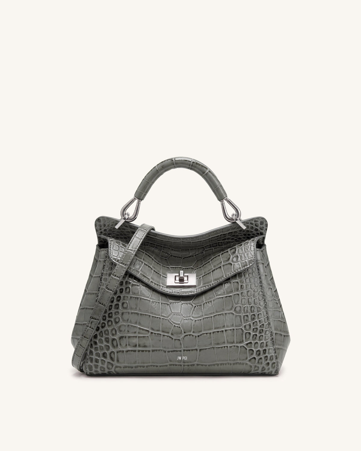 Lucia Classic Top Handle Bag - Light Gray