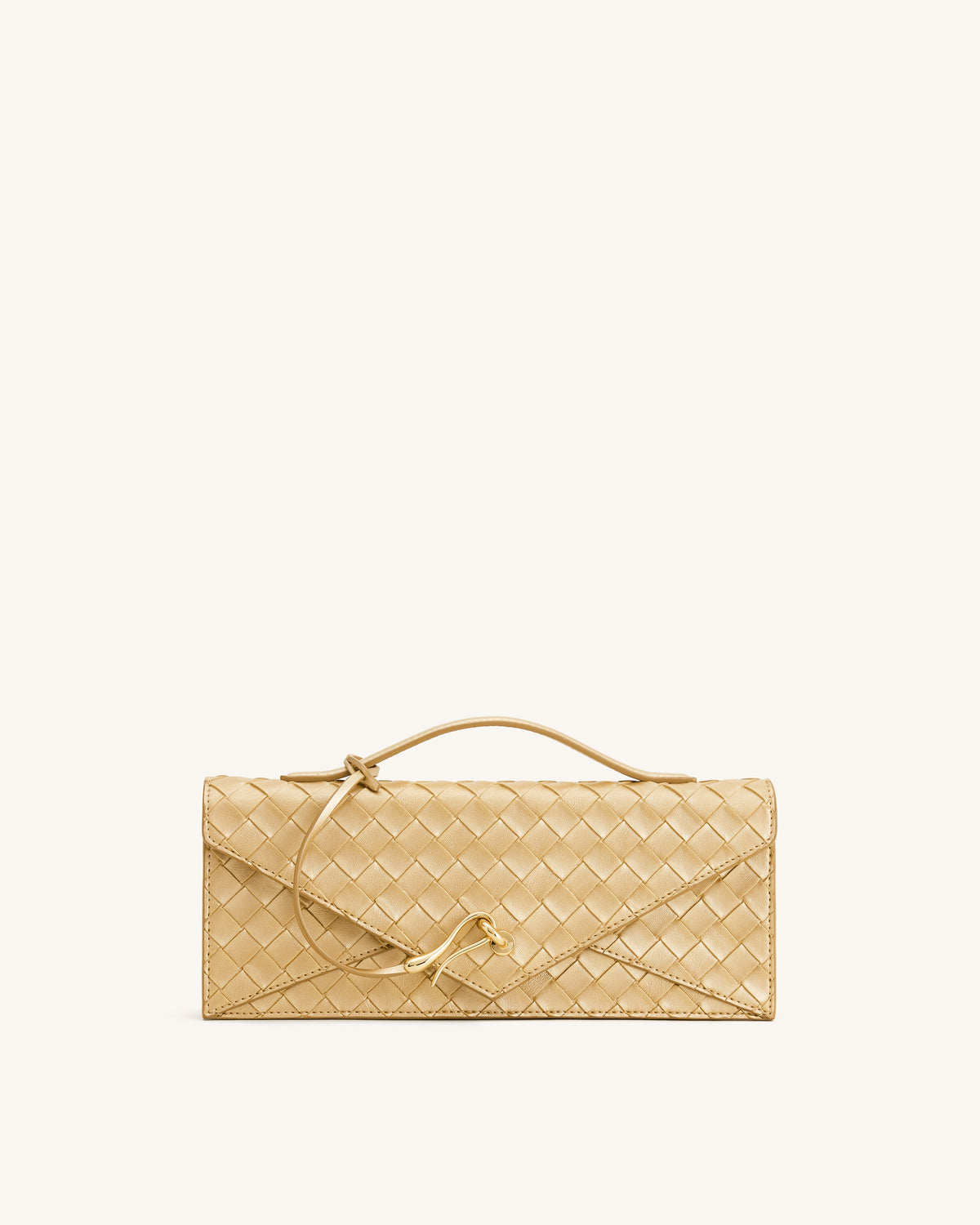Celeste Woven Textured Envelope Top Handle Bag - Mocha Brown