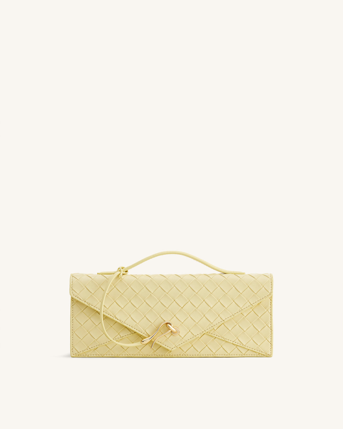 Celeste Woven Textured Envelope Top Handle Bag - Mocha Brown
