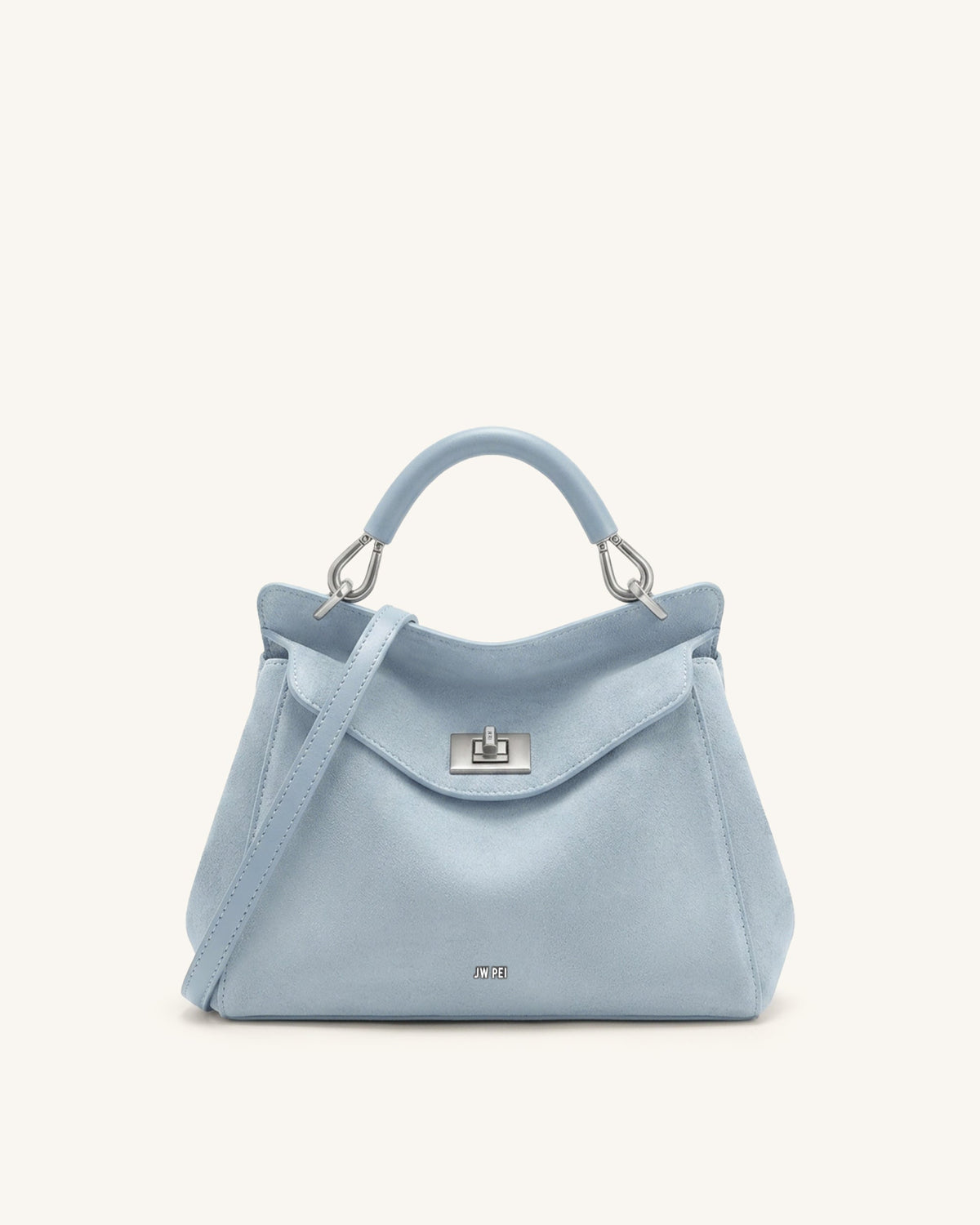 Lucia Classic Top Handle Bag - Light Gray