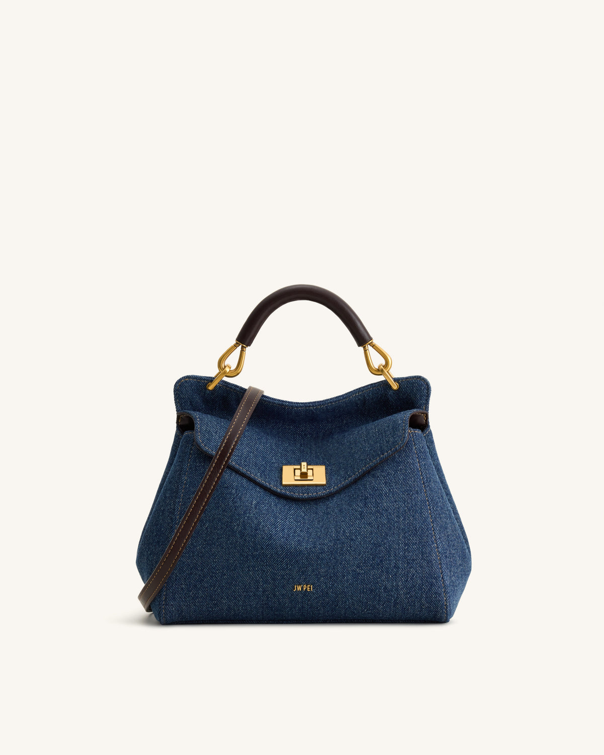 Lucia Classic Top Handle Woven Bag - Brown