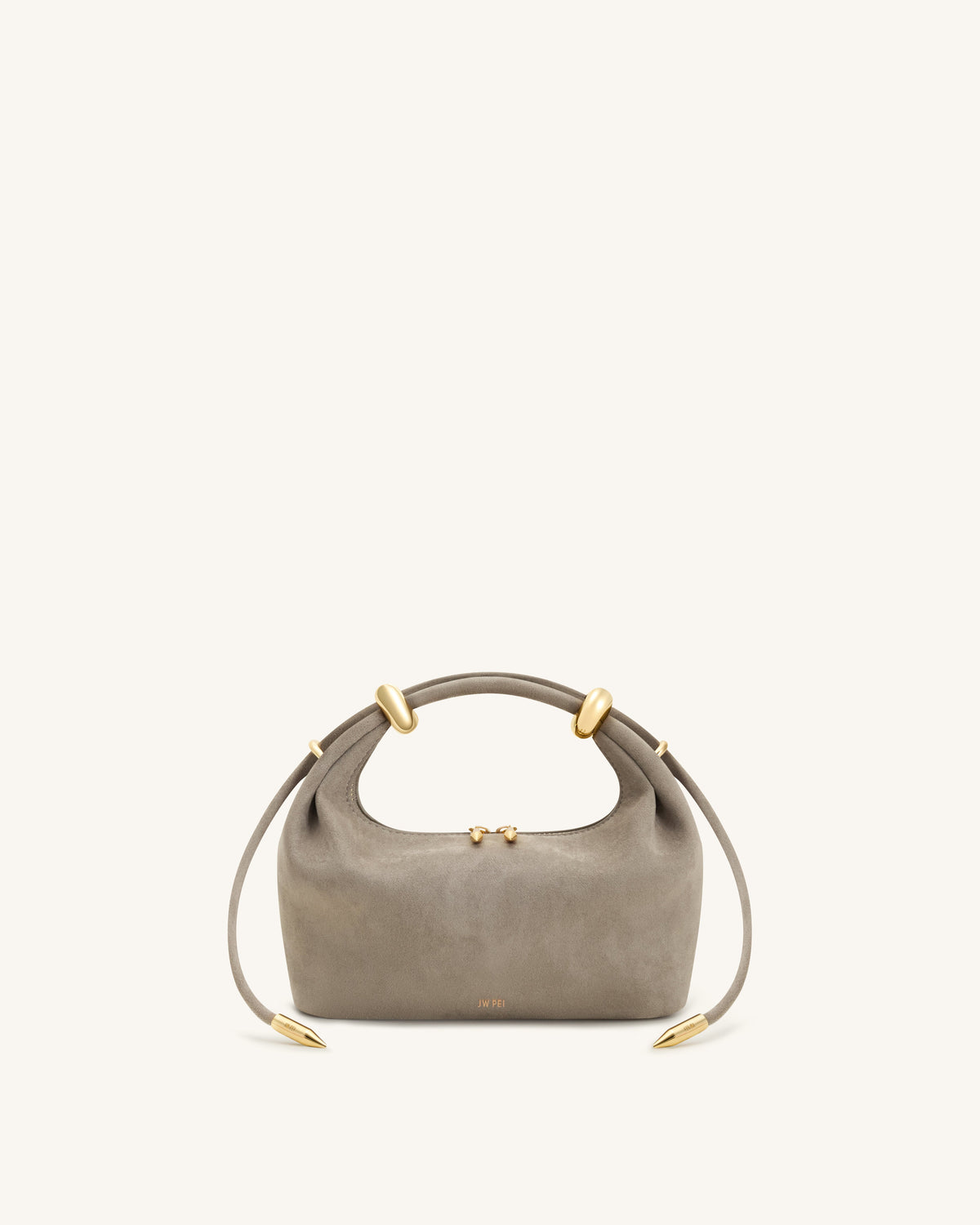 Ellie Metal Ring Embellished Top Handle Bag - Dark Brown