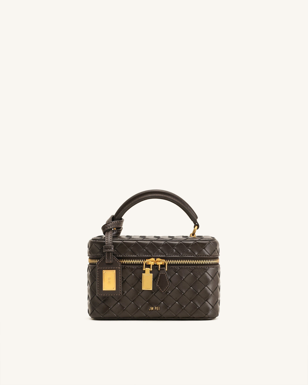 Cleo Artificial Crystal Box Shape Top Handle Bag - Black