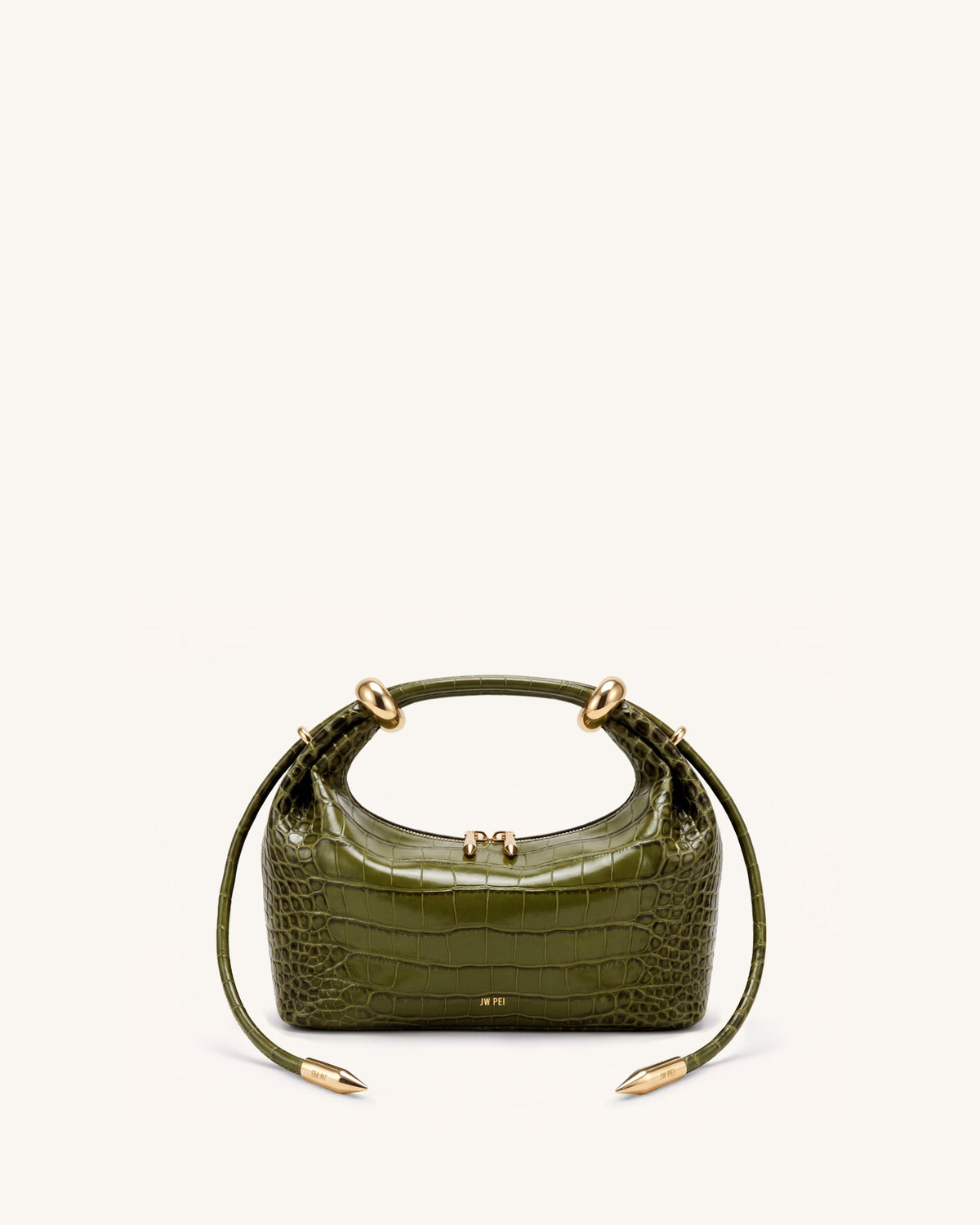 Ellie Woven Metal Ring Embellished Top Handle Bag - Dark Brown