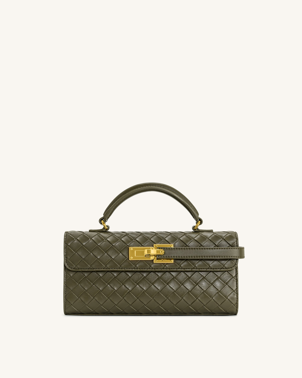 Keyla Weave Texture Top Handle Bag - White