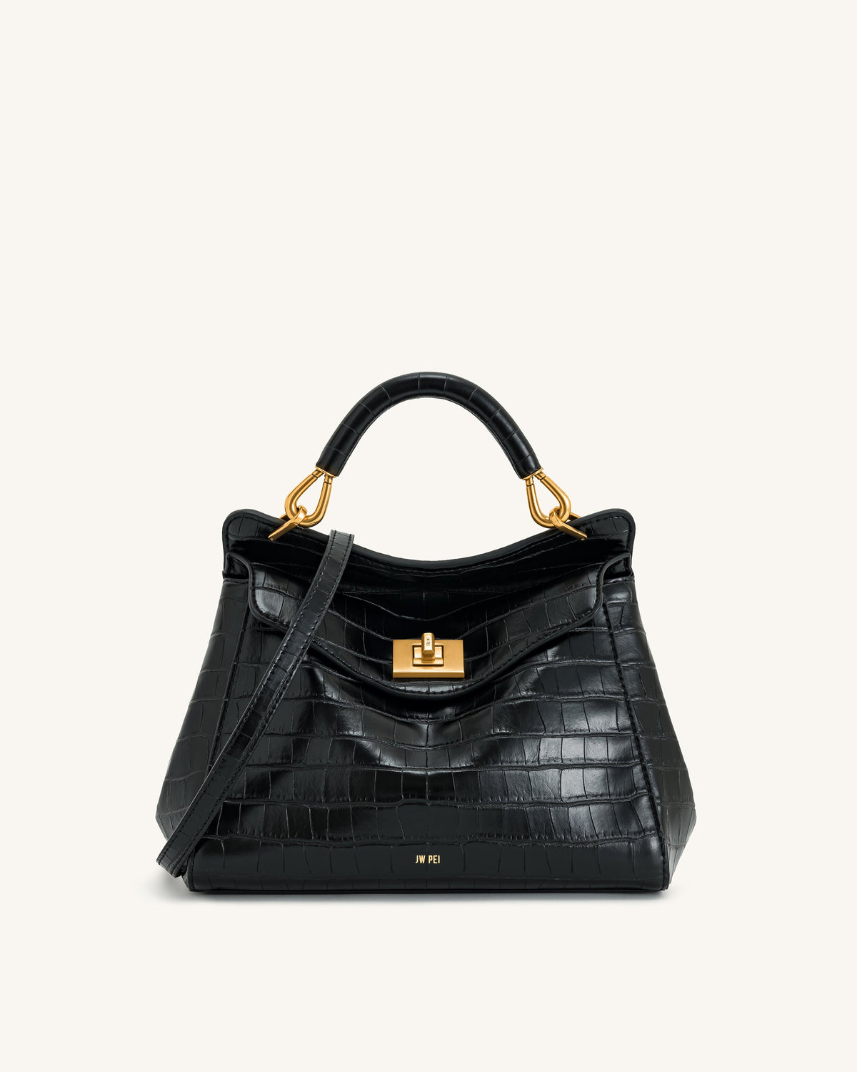 Lucia Classic Top Handle Woven Bag - Brown