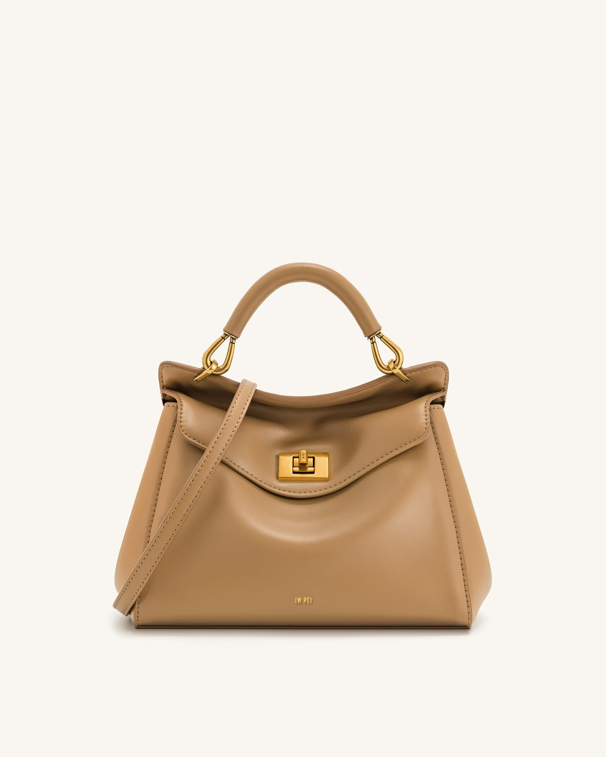Lucia Classic Top Handle Woven Bag - Brown