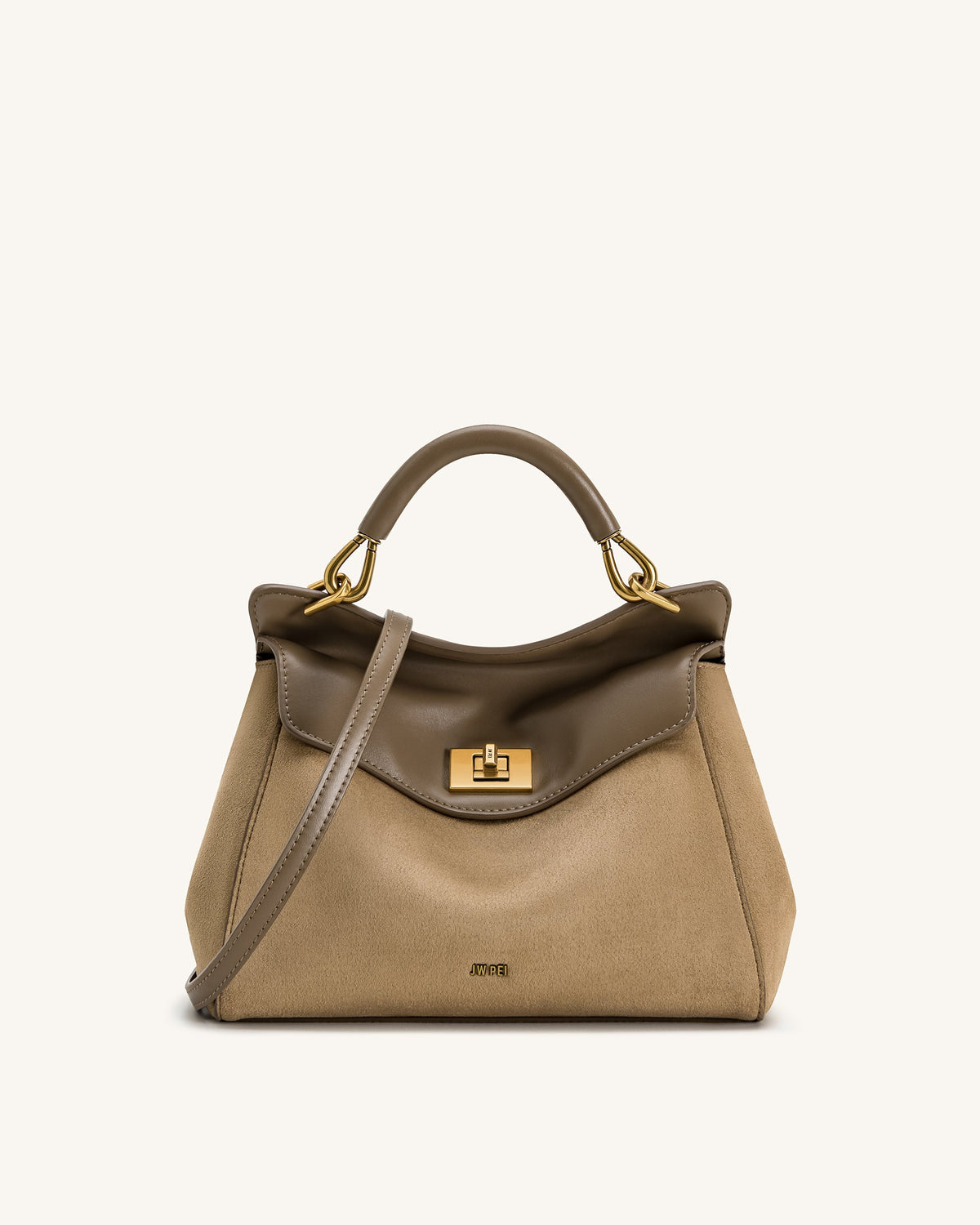 Lucia Classic Top Handle Woven Bag - Brown