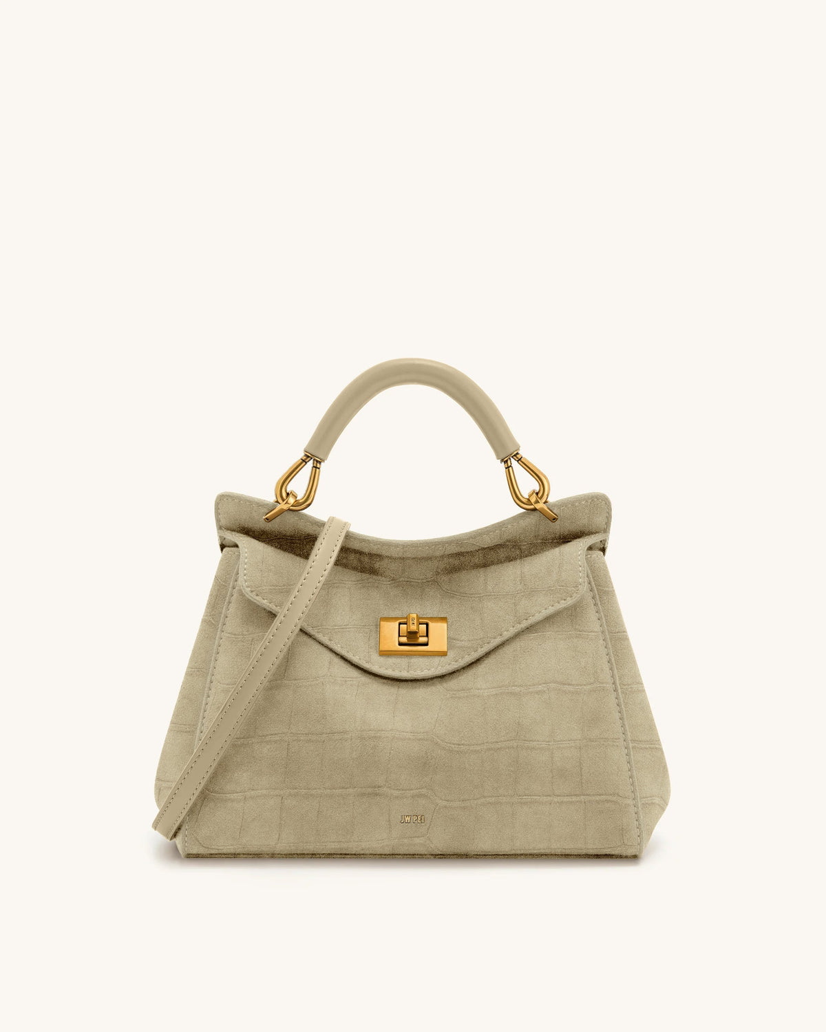 Lucia Classic Top Handle Bag - Light Gray