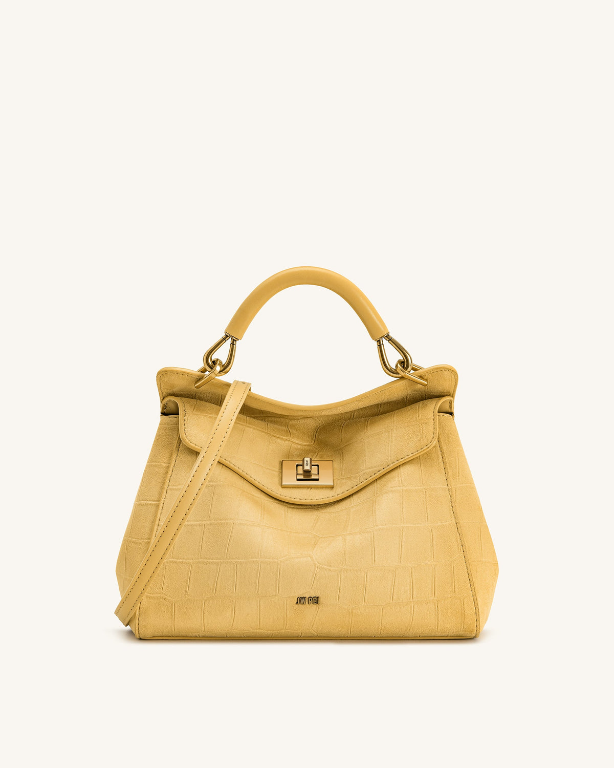 Lucia Classic Top Handle Bag - Light Gray