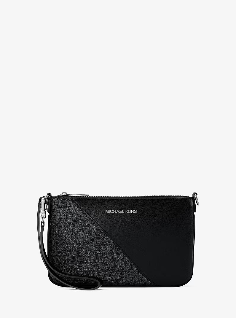 Jet Set Travel Small Signature Logo and Smooth Wristlet