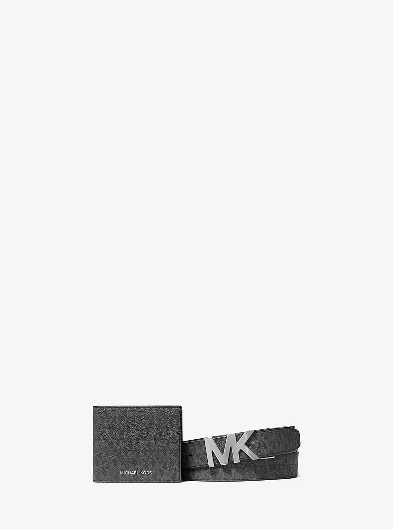 Michael Kors Logo-Print Wallet & Belt Gift Set