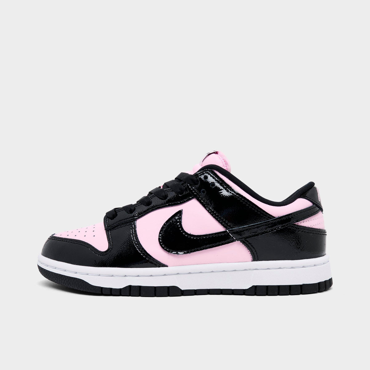 Women's Nike Dunk Low Patent Leather Casual Shoes - Pink Foam/Black/White