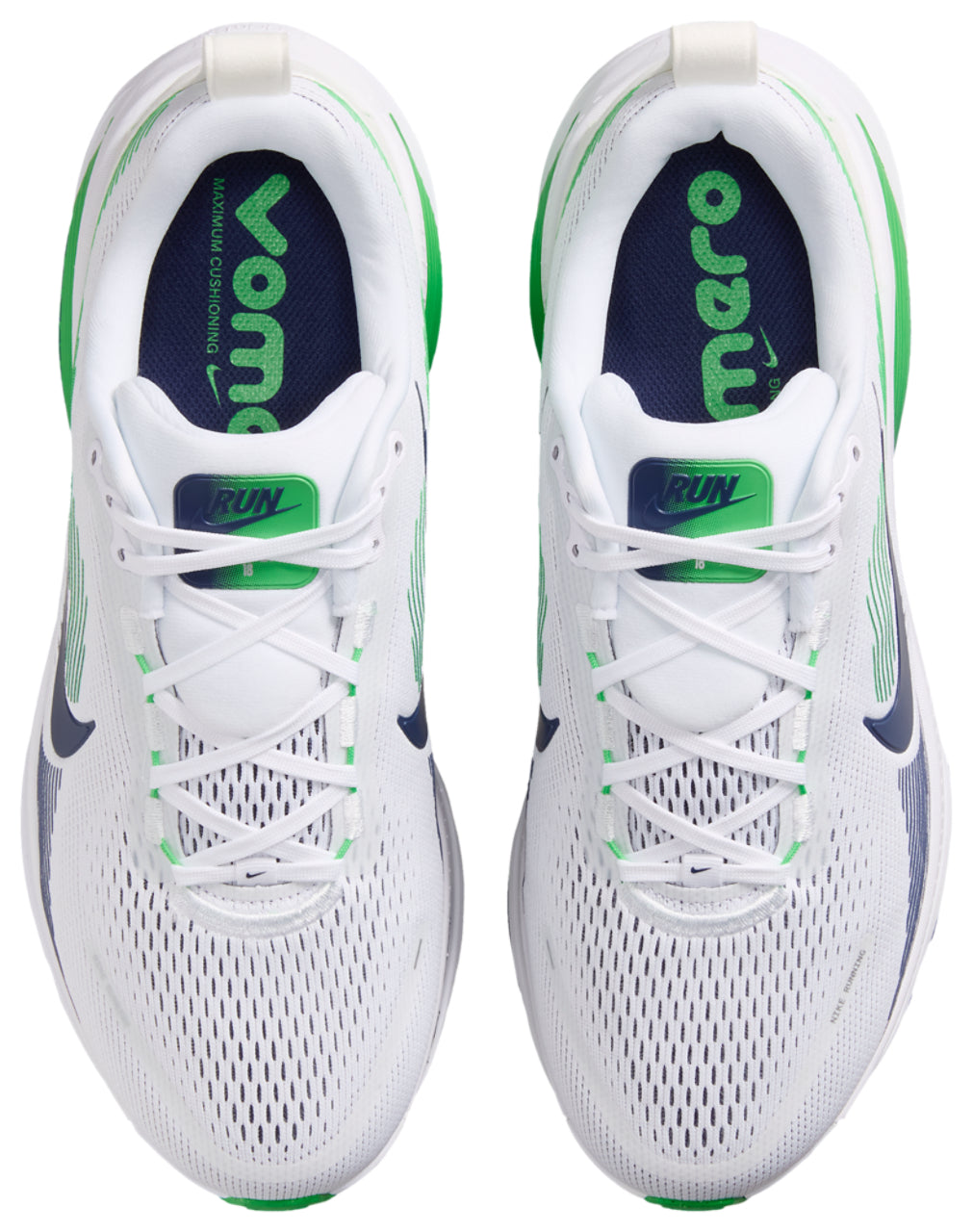 Nike Vomero 18 Wide - Men's - White/Midnight Navy/Green Spark