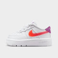 Kids' Toddler Nike Force 1 Low Casual Shoes - White/Turf Orange/Bright Violet