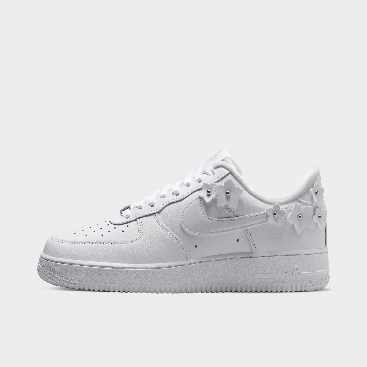 Women's Nike Air Force 1 '07 "Florette" Casual Shoes - White/Wolf Grey/Metallic Silver/White
