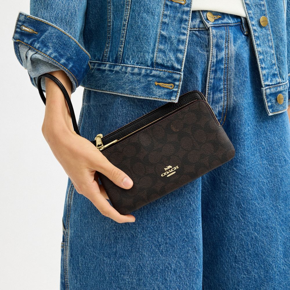 Double Zip Wallet In Signature Canvas