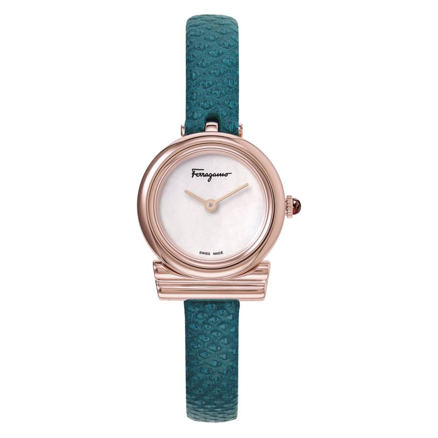 Ferragamo Gancini Quartz White Mother of Pearl Dial Ladies Watch SFIK00319