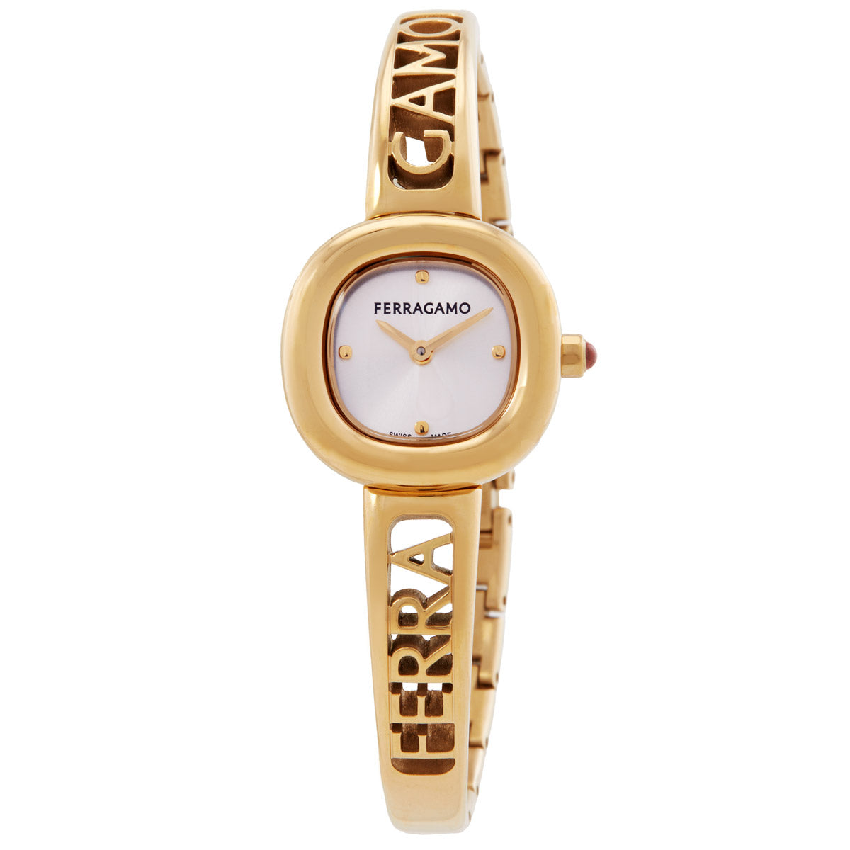 Ferragamo Iconic Jewel Bangle Quartz Silver Dial Ladies Watch SFAB00324