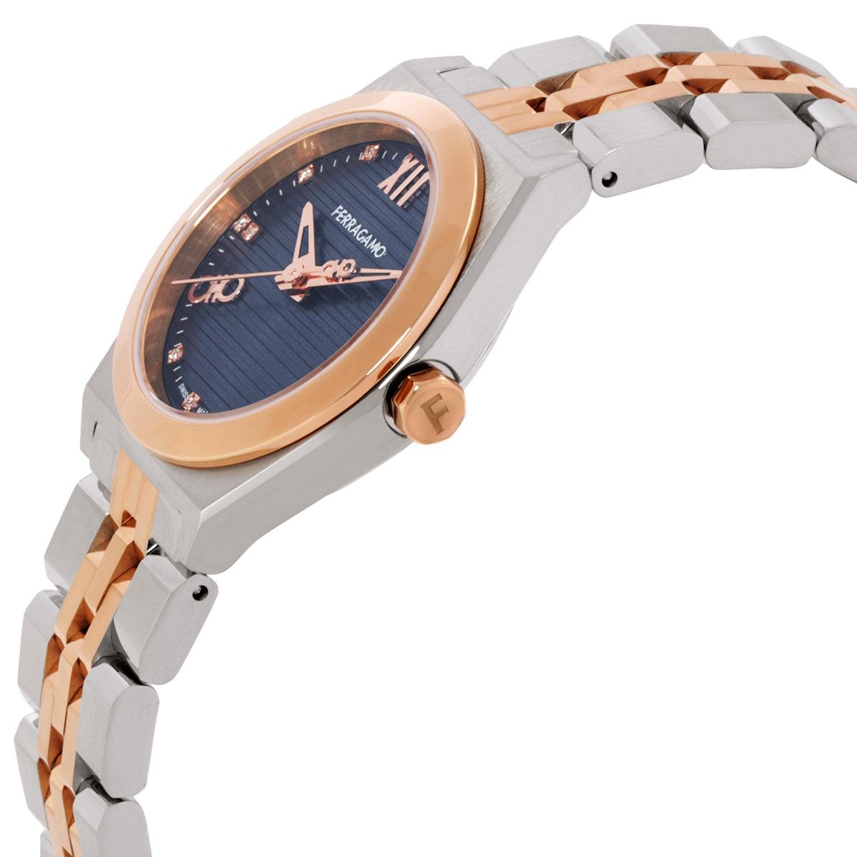 Ferragamo Vega New Quartz Diamond Blue Dial Ladies Watch SFKJ00824