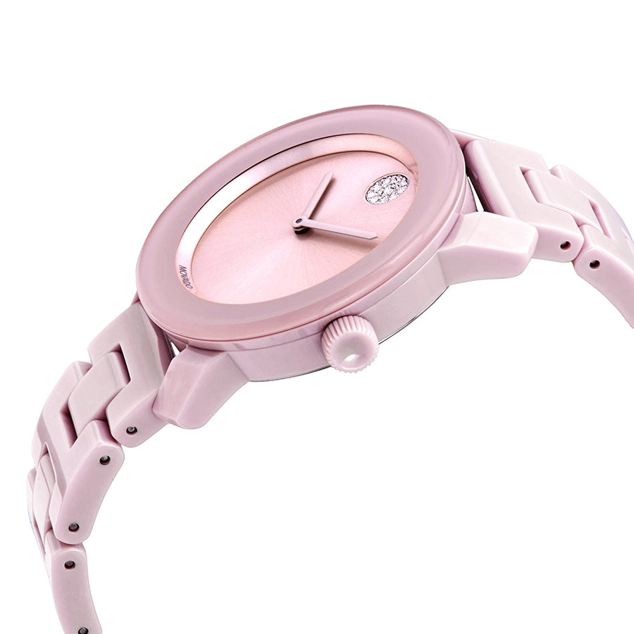 Movado Bold Pink Crystal Dial Ladies Watch 3600536