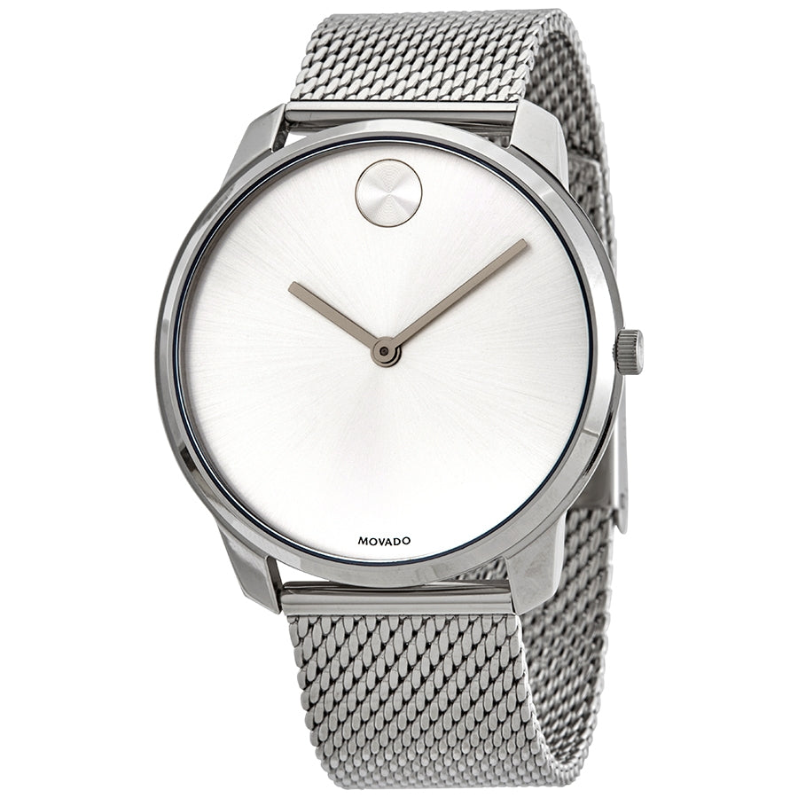Movado Bold Quartz Silver Dial Stainless Steel Mesh Men's Watch 3600589