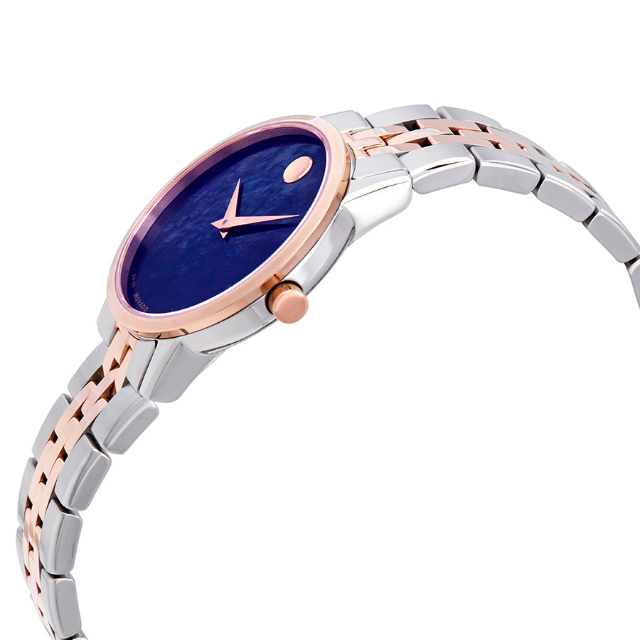 Movado Museum Classic Blue Mother of Pearl Dial Two-tone Ladies Watch 0607268