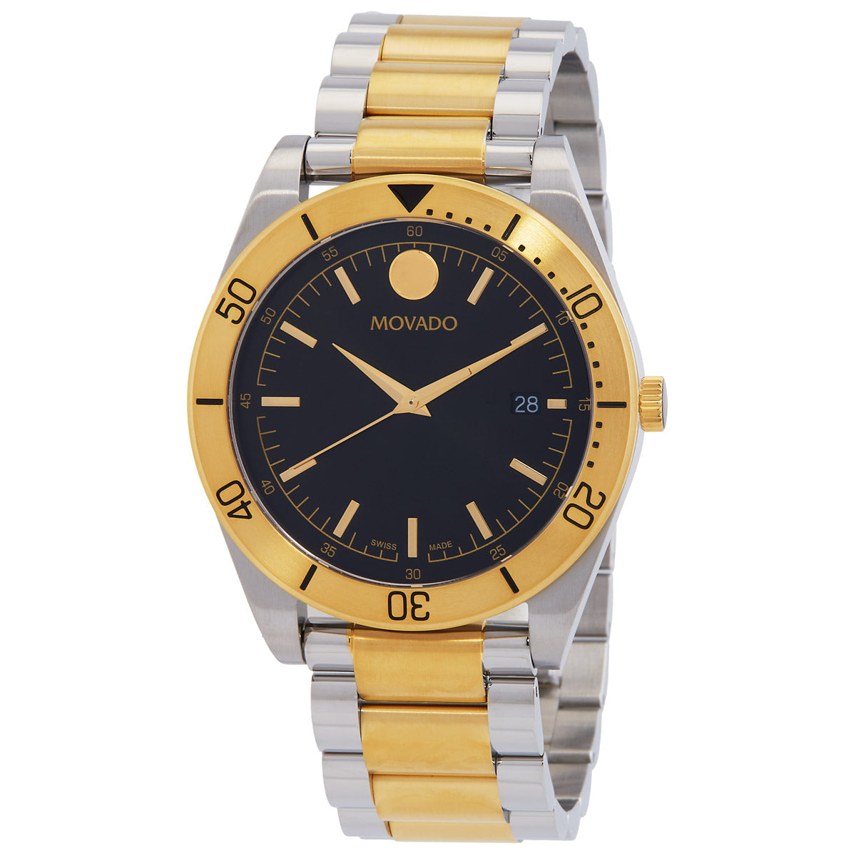 Movado Sport Quartz Black Dial Two-tone Men's Watch 607991