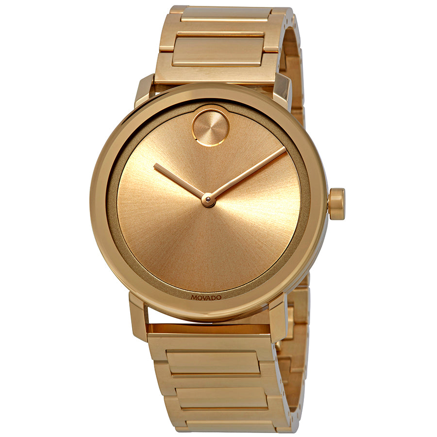Open Box - Movado Bold Gold Dial Yellow Gold Ion-plated Men's Watch 3600508