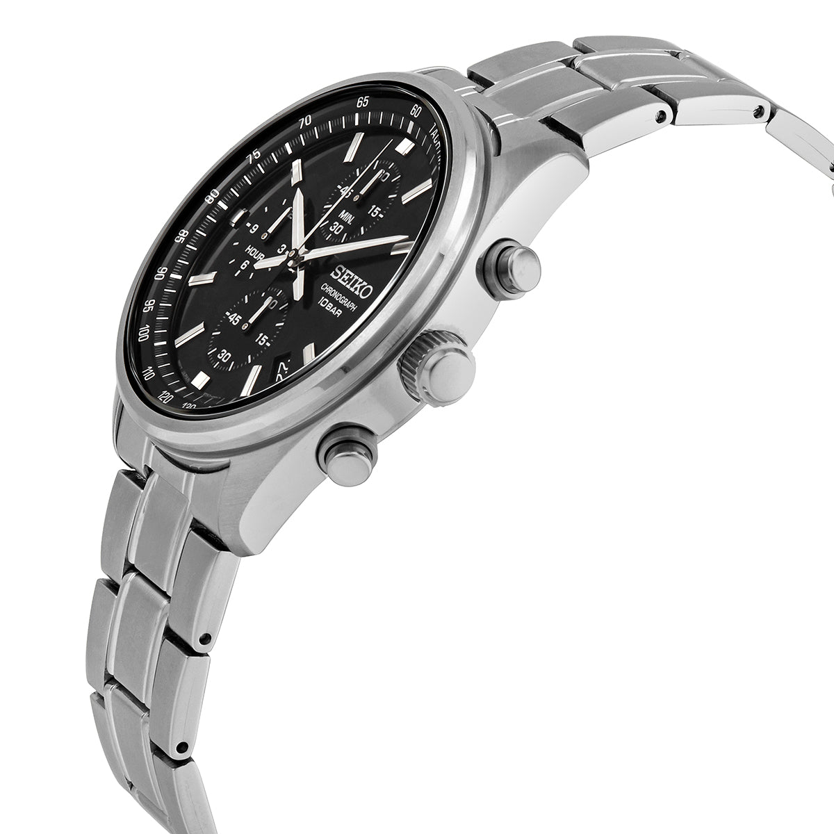 Seiko Chronograph Quartz Black Dial Men's Watch SSB379