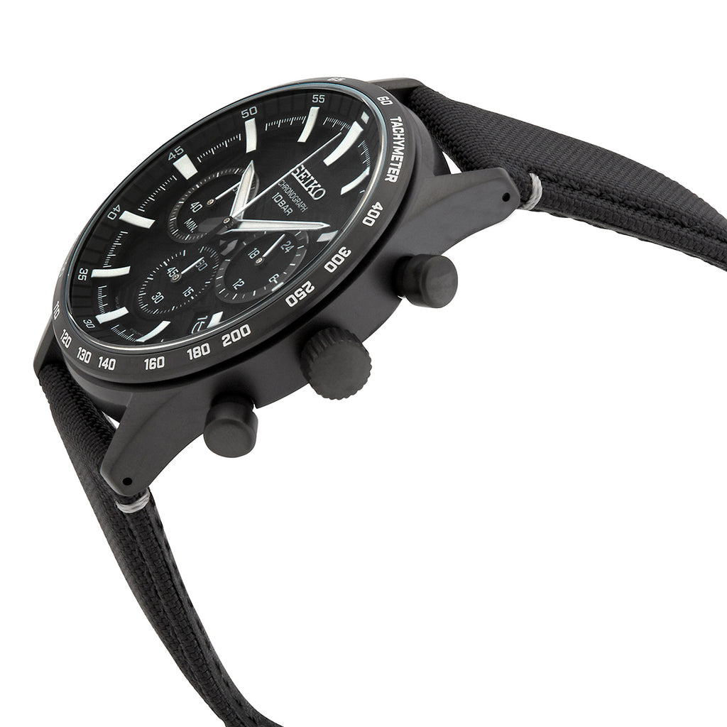 Seiko Chronograph Quartz Black Dial Men's Watch SSB417P1