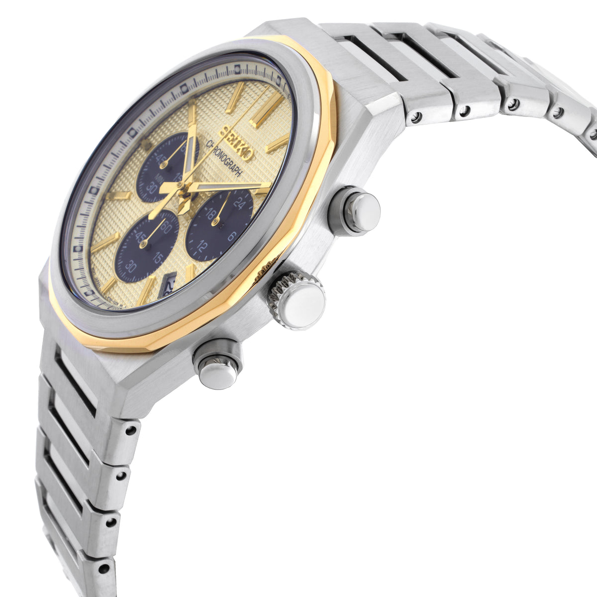 Seiko Essentials Chronograph Quartz Champagne Dial Men's Watch HGK001P1